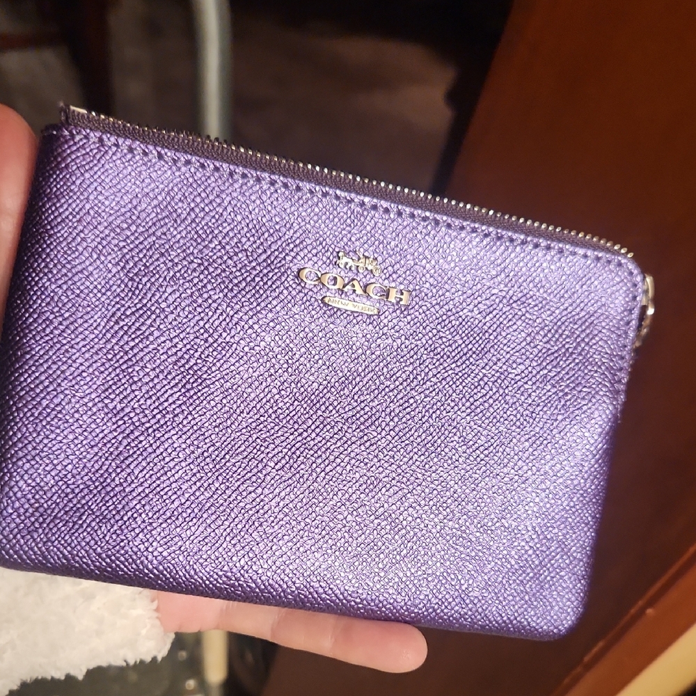 Coach Shimmering Purple Wristlet